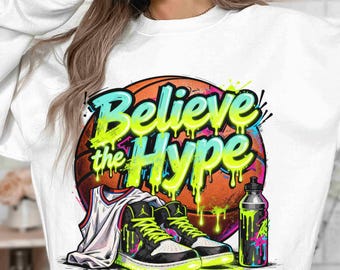 Neon Drip Basketball PNG: Believe the Hype, Digital Download