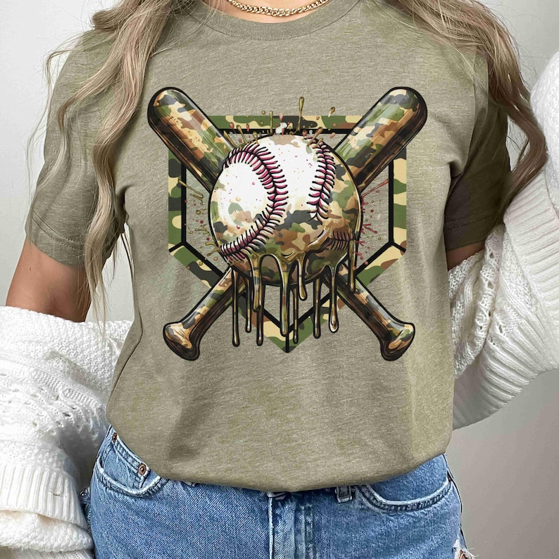 Camo Drip Baseball PNG SVG - Digital Download - Etsy