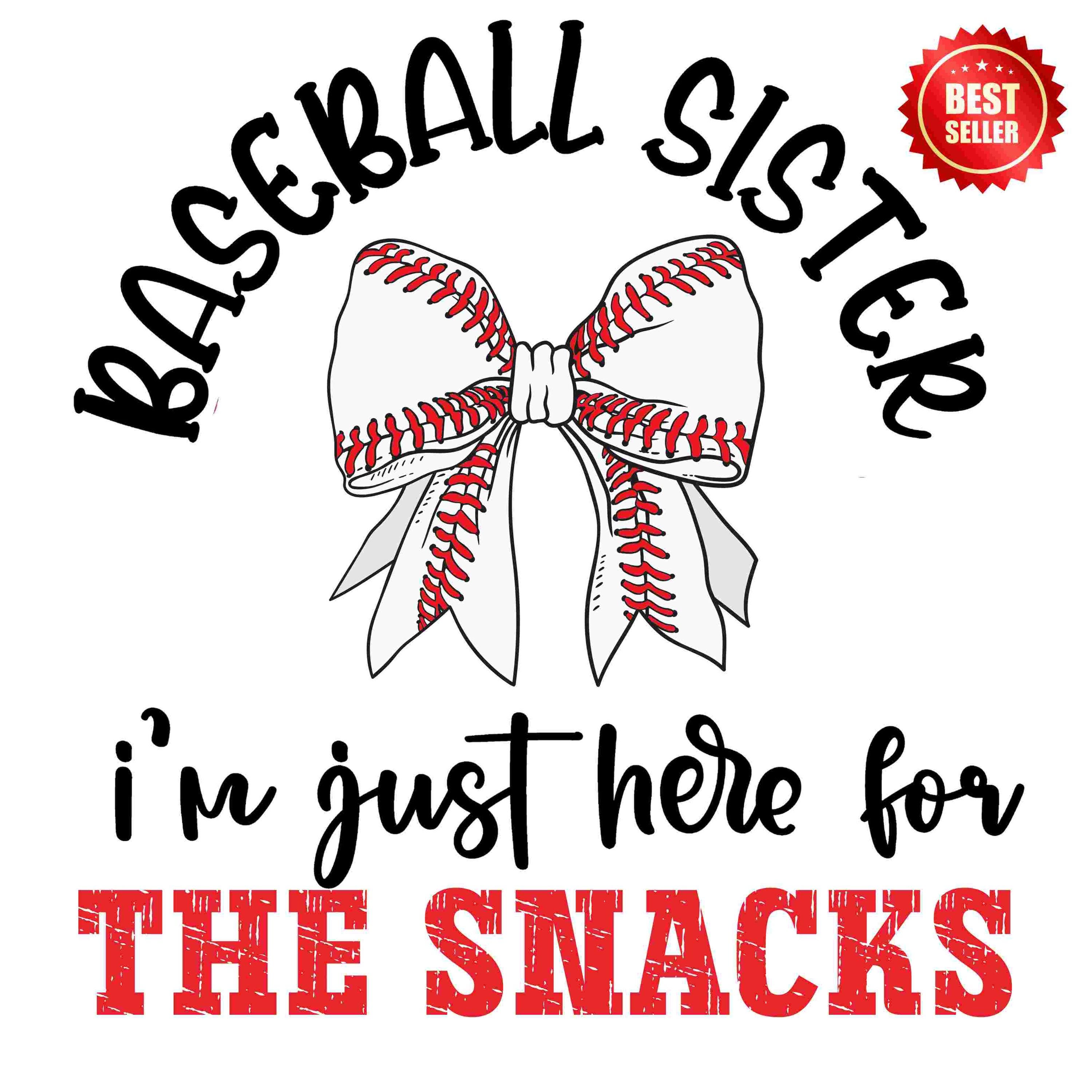 Baseball Sister SVG PNG: Snacks Game Day Design (Digital Download)