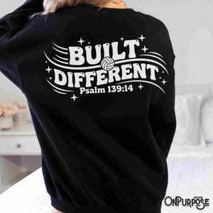 Women's Grey T-Shirt with 'Built Different' Psalm 139:14 Graphic, Casual Christian Tee