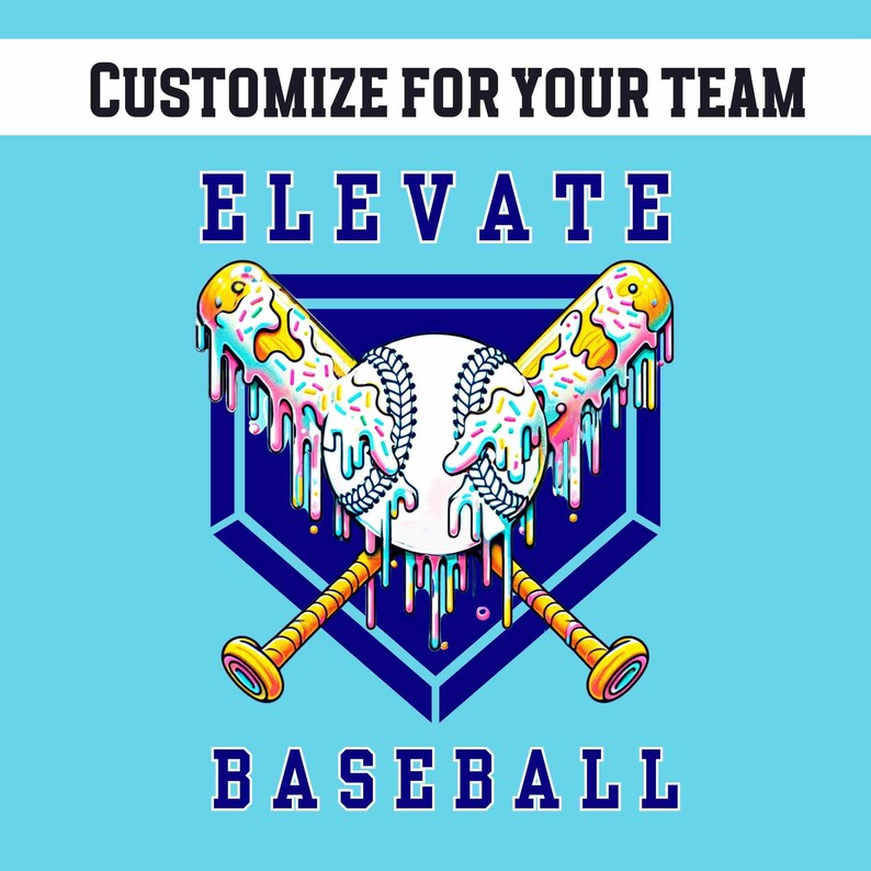 Baseball Ice Cream Drip PNG SVG: Home Plate Design (Digital Download) image 9
