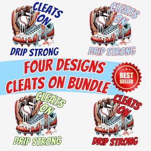Baseball Cleats Drip PNG Bundle: Sublimation Designs (Digital Download)