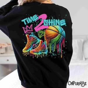 Basketball png, Basketball Drip PNG, Basketball T-Shirt , Urban Street Style Sports Clipart,  Neon Drip Basketball Sublimation Design