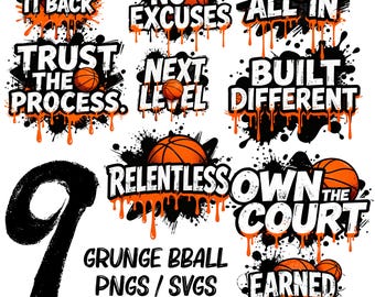 Paquete de imágenes PNG de graffiti de baloncesto callejero / Diseños de aros urbanos (Descarga digital)