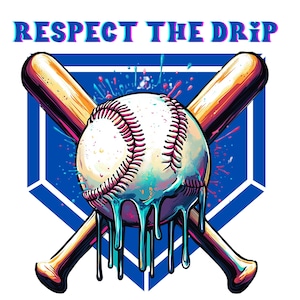 Baseball Ice Cream Drip PNG: Home Plate Sublimation (Digital Download)