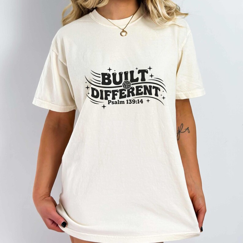 Built Different Psalm 139:14 Christian T-Shirt, Inspirational Quote Tee, Religious Casual Top for Women, Faith-Based Apparel