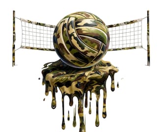 Volley-ball goutte à goutte camouflage PNG, design par sublimation (téléchargement numérique)