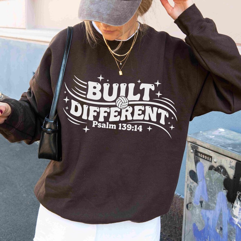 Women's Grey T-Shirt with 'Built Different' Psalm 139:14 Graphic, Casual Christian Tee