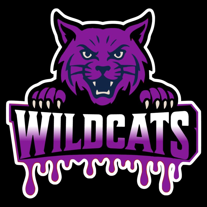Wildcats Mascot PNG Bundle: School Spirit Drip Effect Graphics (digital ...
