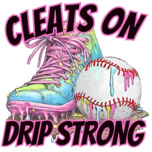 Dripping Baseball Cleats PNG: Colorful Sports Design (Digital Download)