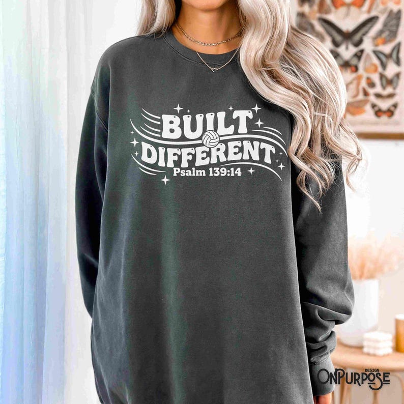 Women's Grey T-Shirt with 'Built Different' Psalm 139:14 Graphic, Casual Christian Tee