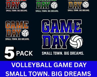 Volleyball Game Day PNG Bundle: School Spirit Designs (Digital Download