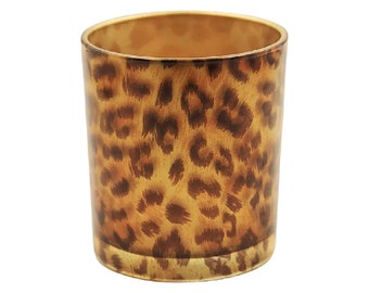 Animal Print Glass Candle Holder - Votive Candle Holder - Leopard, Cheetah, Tortiose - Wedding - Holiday