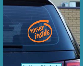 Vinyl Auto Aufkleber Sticker Label Ingwer innen