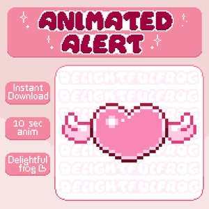 アニメーションのフライングハートアラート/かわいいTwitchアラート|ストリーム用のインスタントダウンロード-ラブ、アニメ
