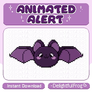 Cute Animated Bat Alert/Spooky Twitch Alert | Instant Download for your Stream - Witch, Magic