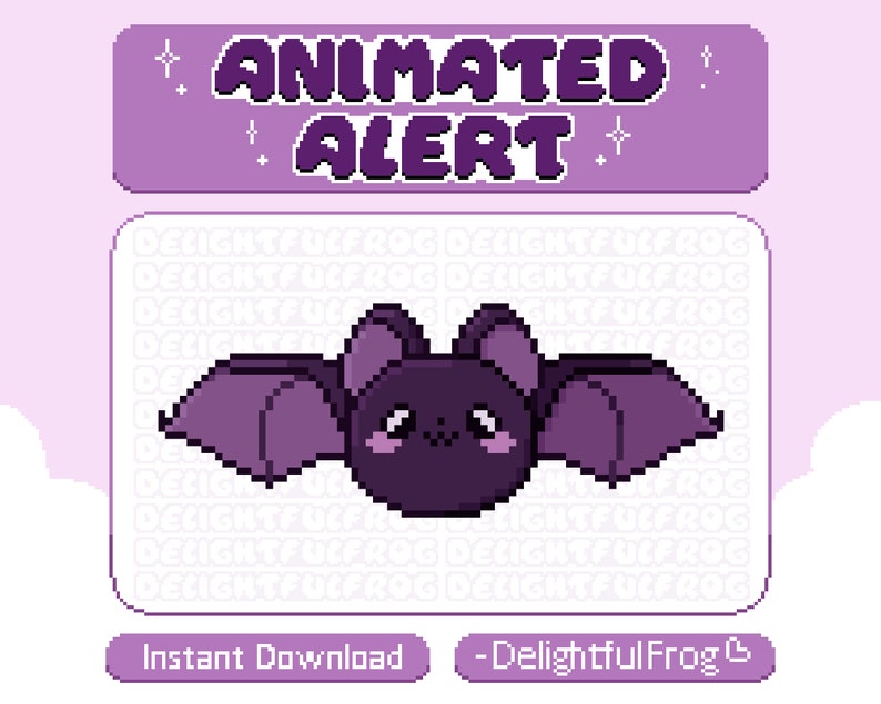 Cute Animated Bat Alert/spooky Twitch Alert | Instant Download for Your ...