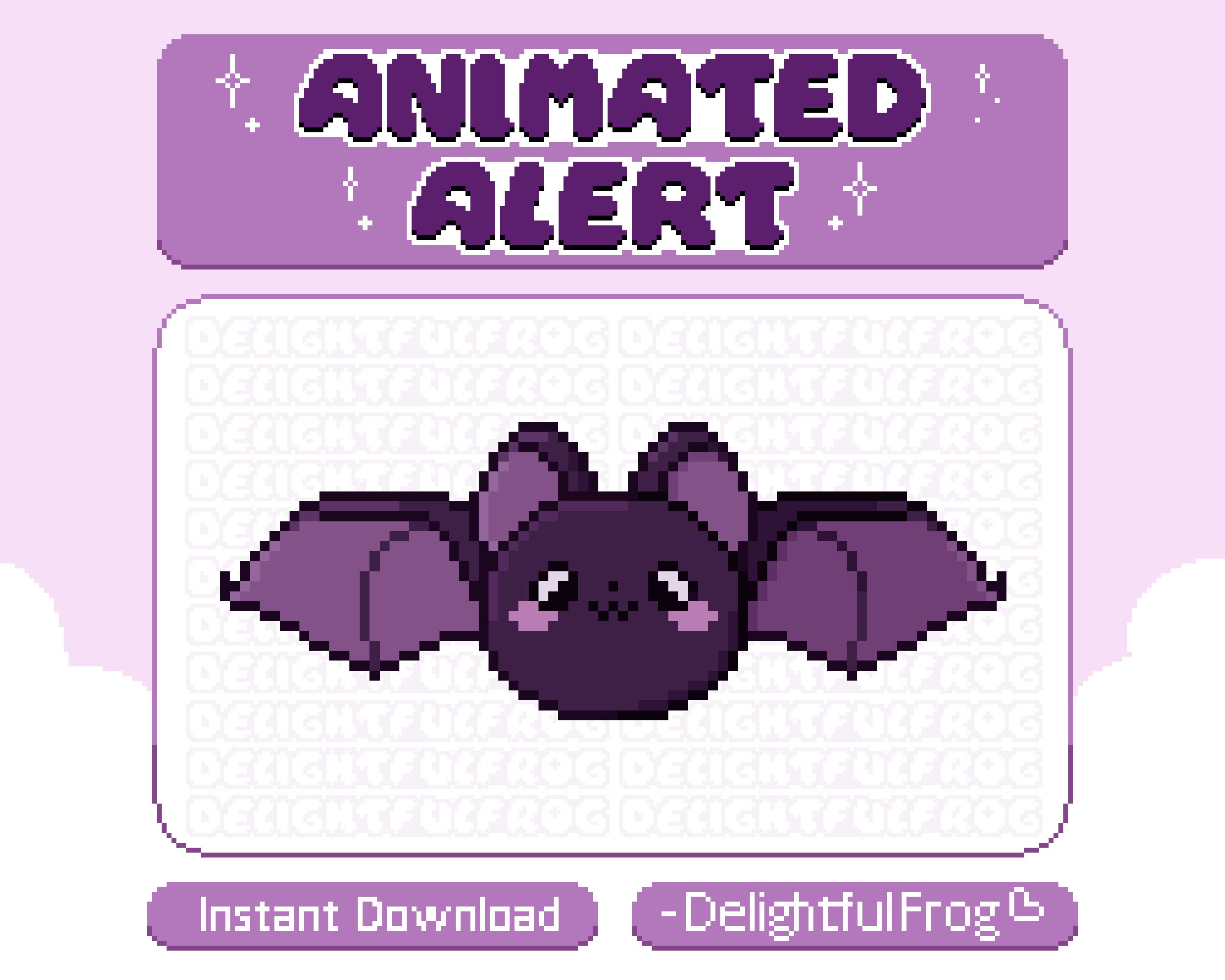 Cute Animated Bat Alert/spooky Twitch Alert | Instant Download for Your ...