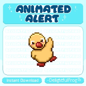 Animated Duck Waving Stream Alert / Cute Twitch Alert | Instant Download for your Stream - Duck, Adorable, Animal