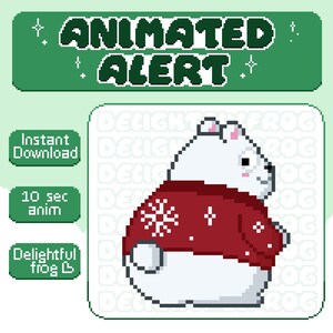 Animated Bear Butt Alert/Cute Christmas Twitch Alert | Instant Download for your Stream - Bear, Funny, Anime