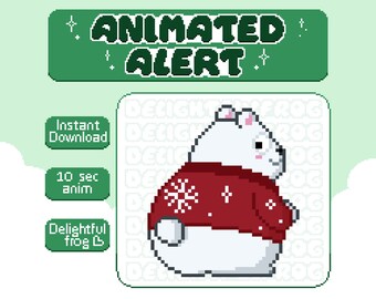 Animated Bear Butt Alert/Cute Christmas Twitch Alert | Instant Download for your Stream - Bear, Funny, Anime