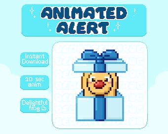 Animated Duck Present Stream Alert / Cute Twitch Alert | Instant Download for your Stream - Funny, Cottagecore, Pixel art