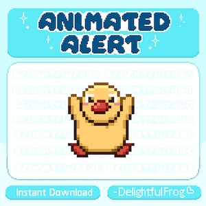 Animated Cute Duck Jumping Stream Alert / Twitch Alert | Instant Download for your Stream - Duck, Adorable, Animal