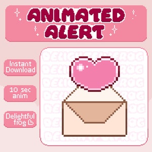 Avviso busta a cuore animato/avviso Twitch amore carino/download istantaneo per il tuo streaming - Amore, Anime