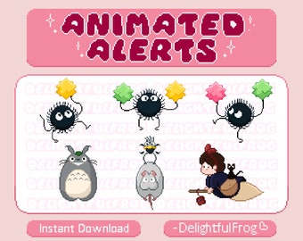 x13 Cute Animated Alerts/Cute Twitch Alerts | Instant Download for your Stream - Funny, Anime