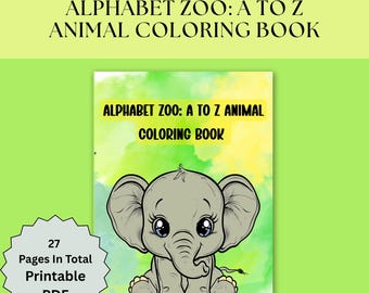 Libro para colorear del alfabeto de animales / Animales del zoológico de la A a la Z (PDF)