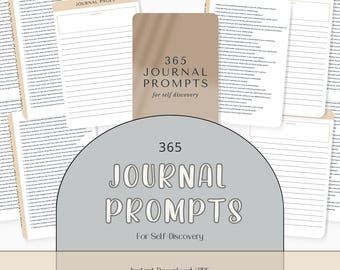 365 Journaling Prompts for Self Discovery | Daily Journal Prompts PDF | Digital Download | Printable Journal | Mindfulness