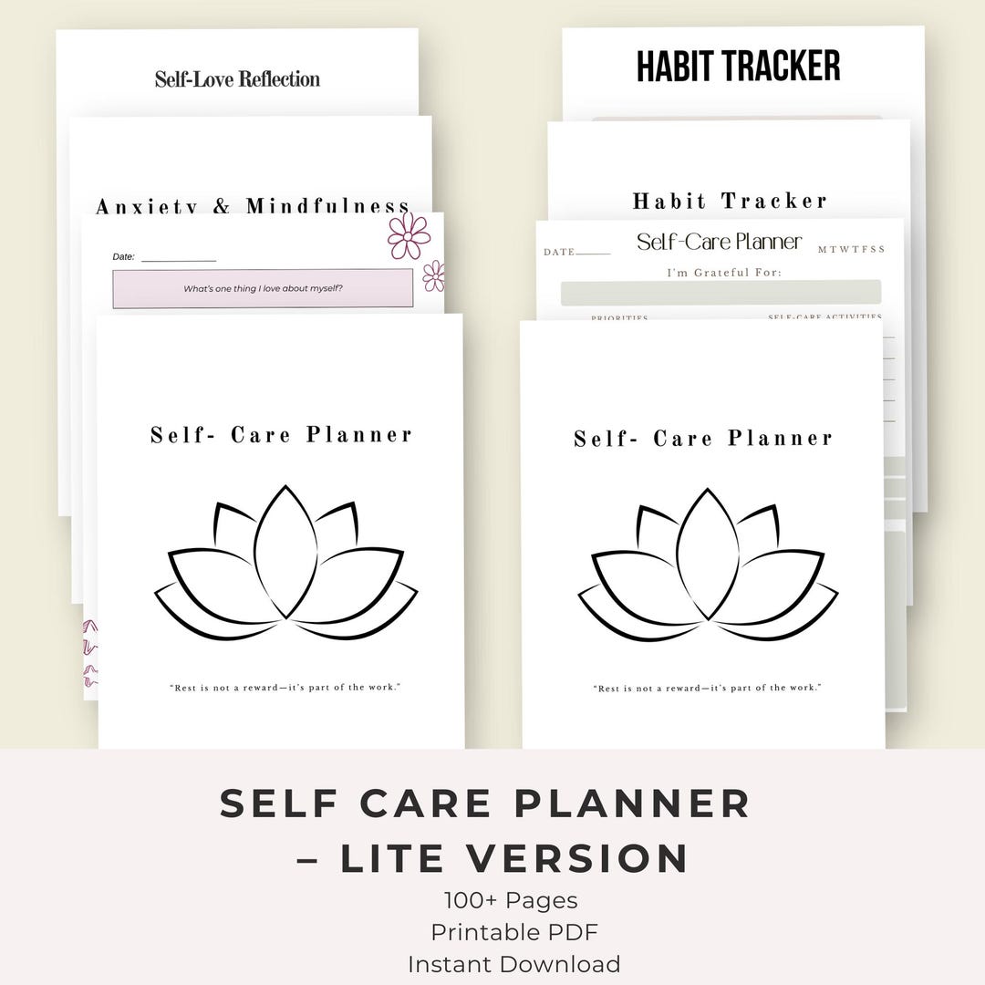 Self Care Planner Printable | Anxiety Journal & Habit Tracker ...