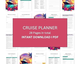 Cruise Planner Printable | Cruise Planner Instant Download PDF | Cruise Vacation Organizer | Packing List, Itinerary, Budget and Tips