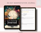 30 Day Manifestation Journal Printable PDF | Digital Gratitude & Affirmation Journal | Goal Setting and Self Growth Planner | Personal Use