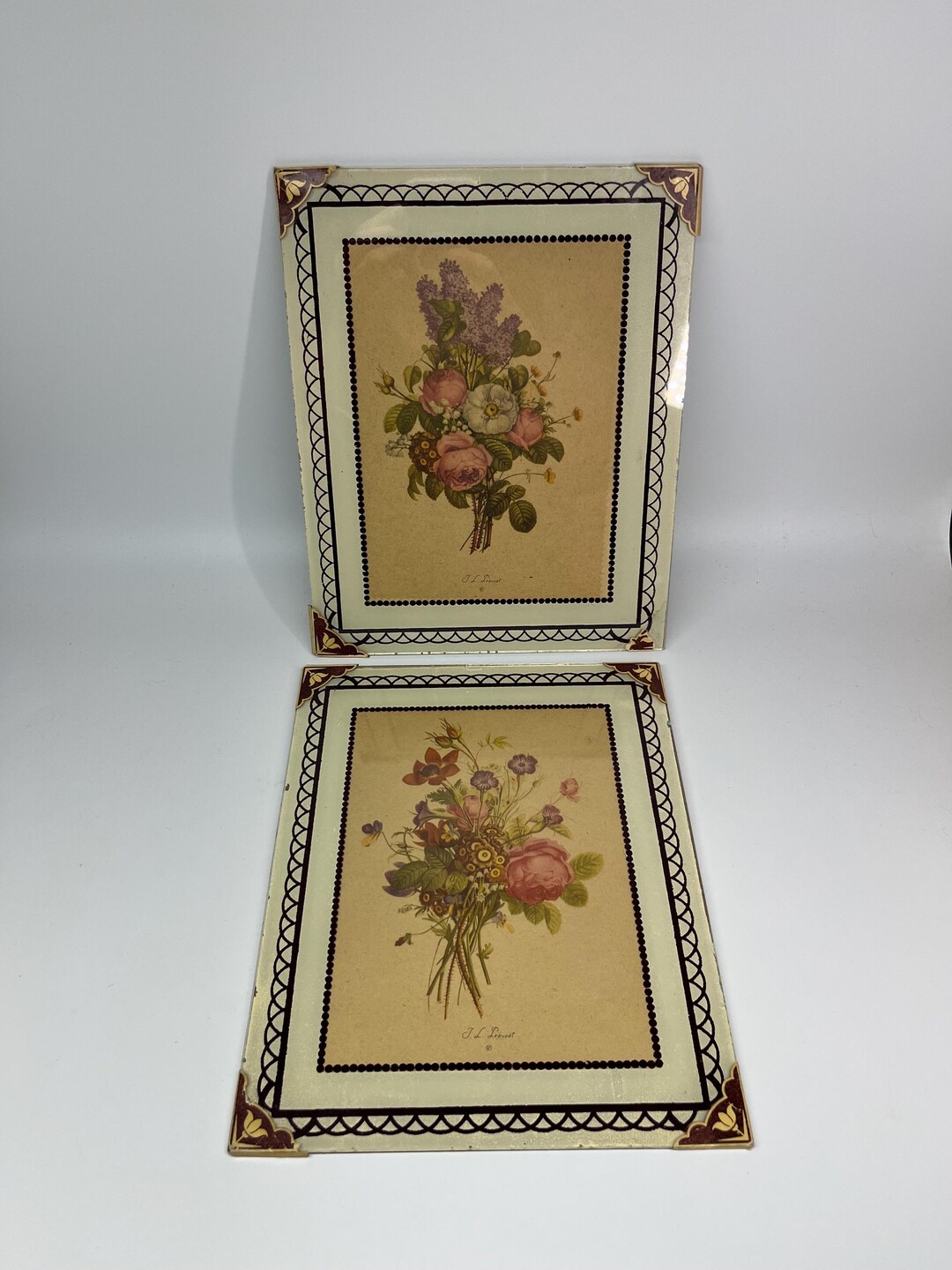 Vintage Floral Boquet Prints - Jean Louis Prevost - Ornate - Sepia - Etsy