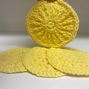 Vintage Yellow Crotched Coasters Set of Four