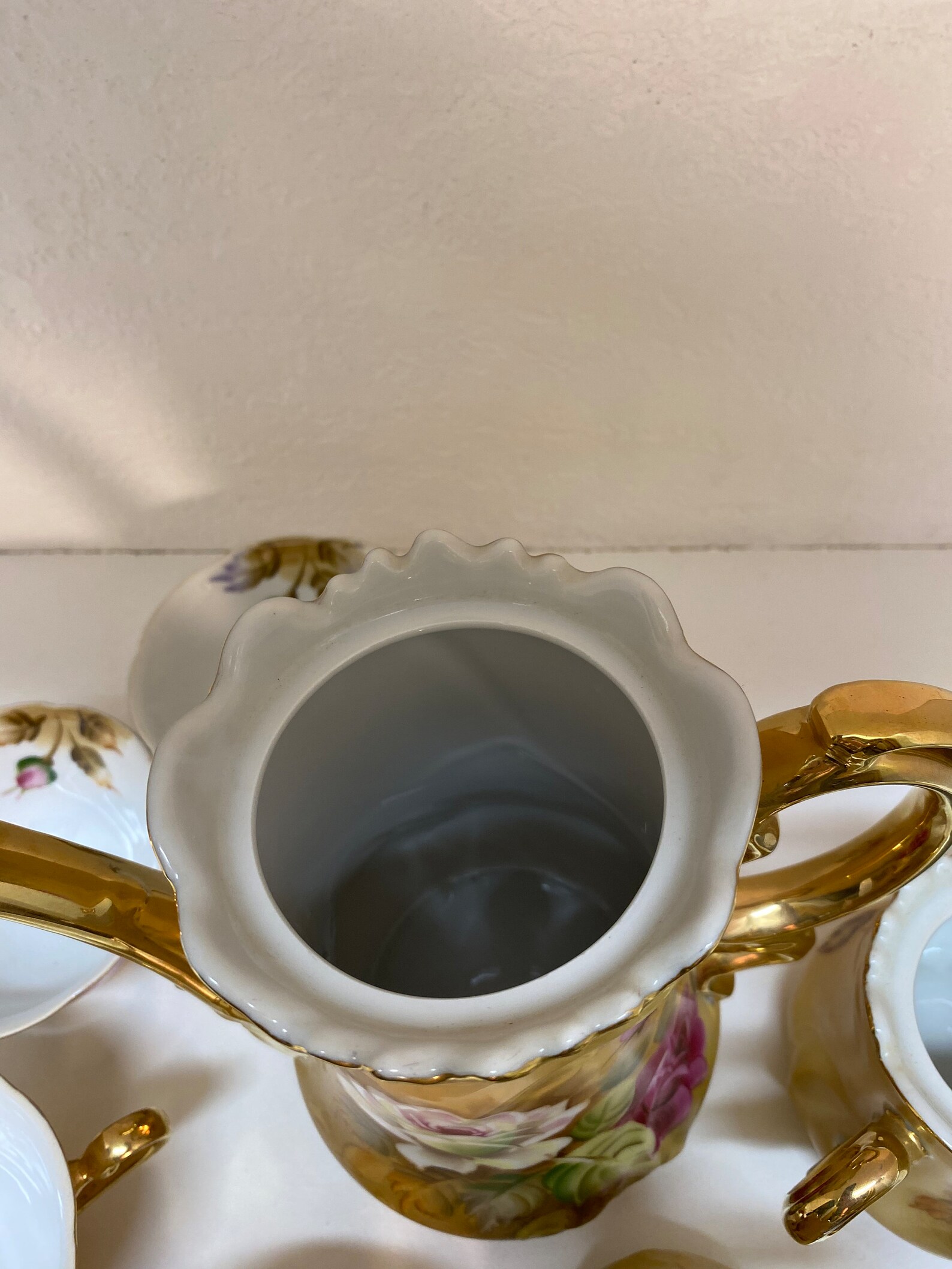 Lefton China Heritage Brown Floral Tea Set - Etsy