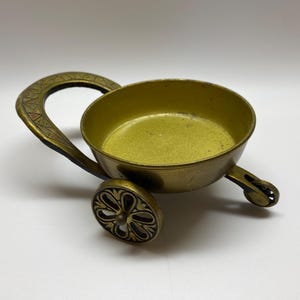 Vintage Brass Cart Trinket Dish/Plant Holder