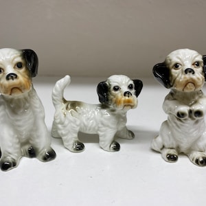 Vintage Set of Three Schnauzer/Terrier Dog Figurines