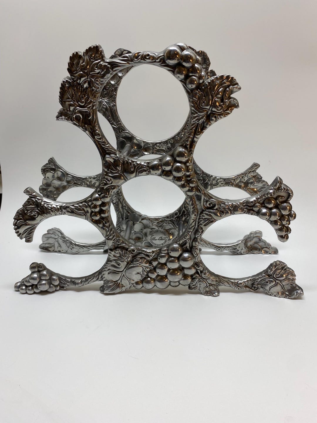 Vintage Arthur Court Grape Vine Wine Rack - Cast Metal - Six Bottle - Etsy
