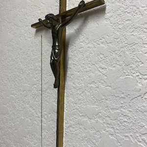 Vintage Brass Crucifix Cross INRI - West Germany
