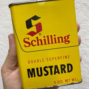 Vintage Schilling Double Superfine Mustard 4 oz Tin