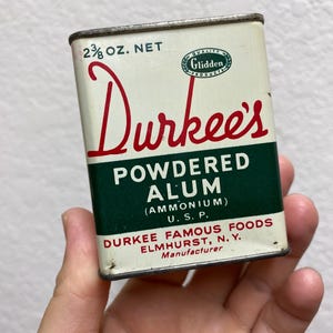 Vintage Durkee’s Powdered Alum Tin - 2 3/8 oz. net