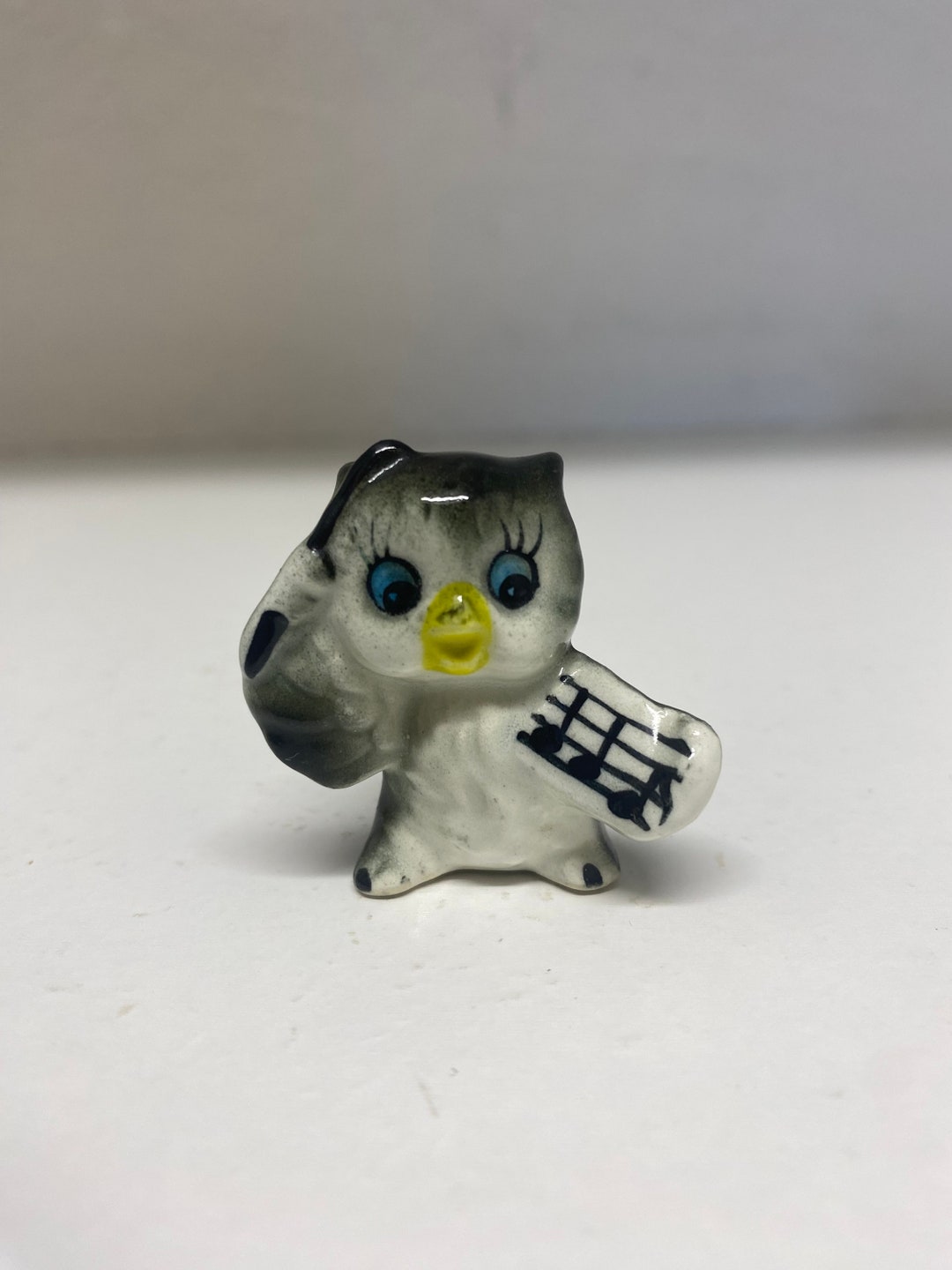Vintage Miniature Owl Conductor Figurine - Etsy