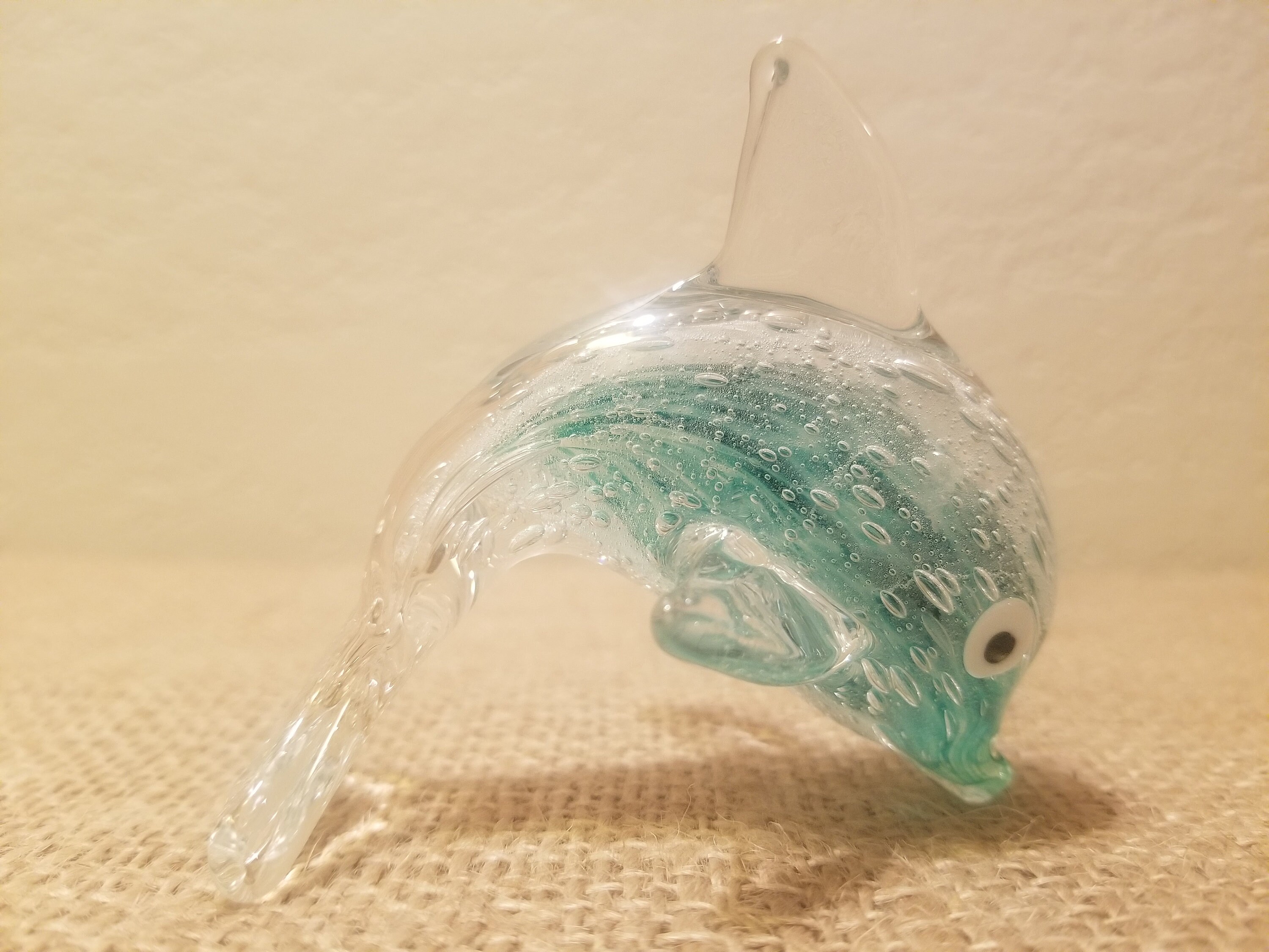 Vintage Glass Dolphin Figurine Etsy