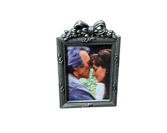 Vintage Miniature Frame - Silver Tone - Bow Detail