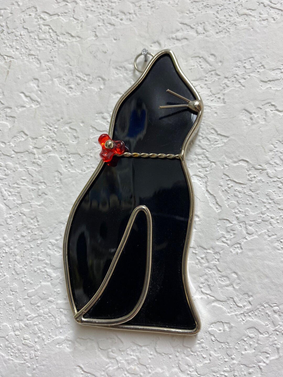 Stained Glass Black Kitty Cat Suncatcher - Etsy