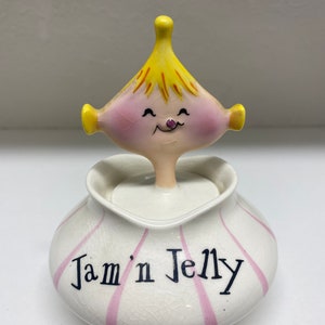 Vintage Holt Howard Pixie Jam ‘n Jelly Jar With Spoon