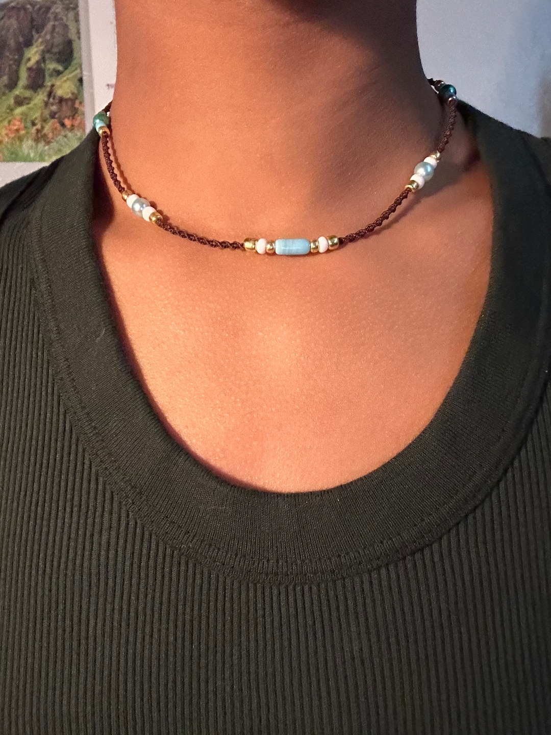 Baby Blue Necklace Etsy