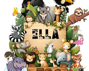 Personalized Zoo Animals Scene T-Shirt